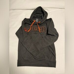 Jeep Men's Charcoal Hoodie with Bright Orange Details